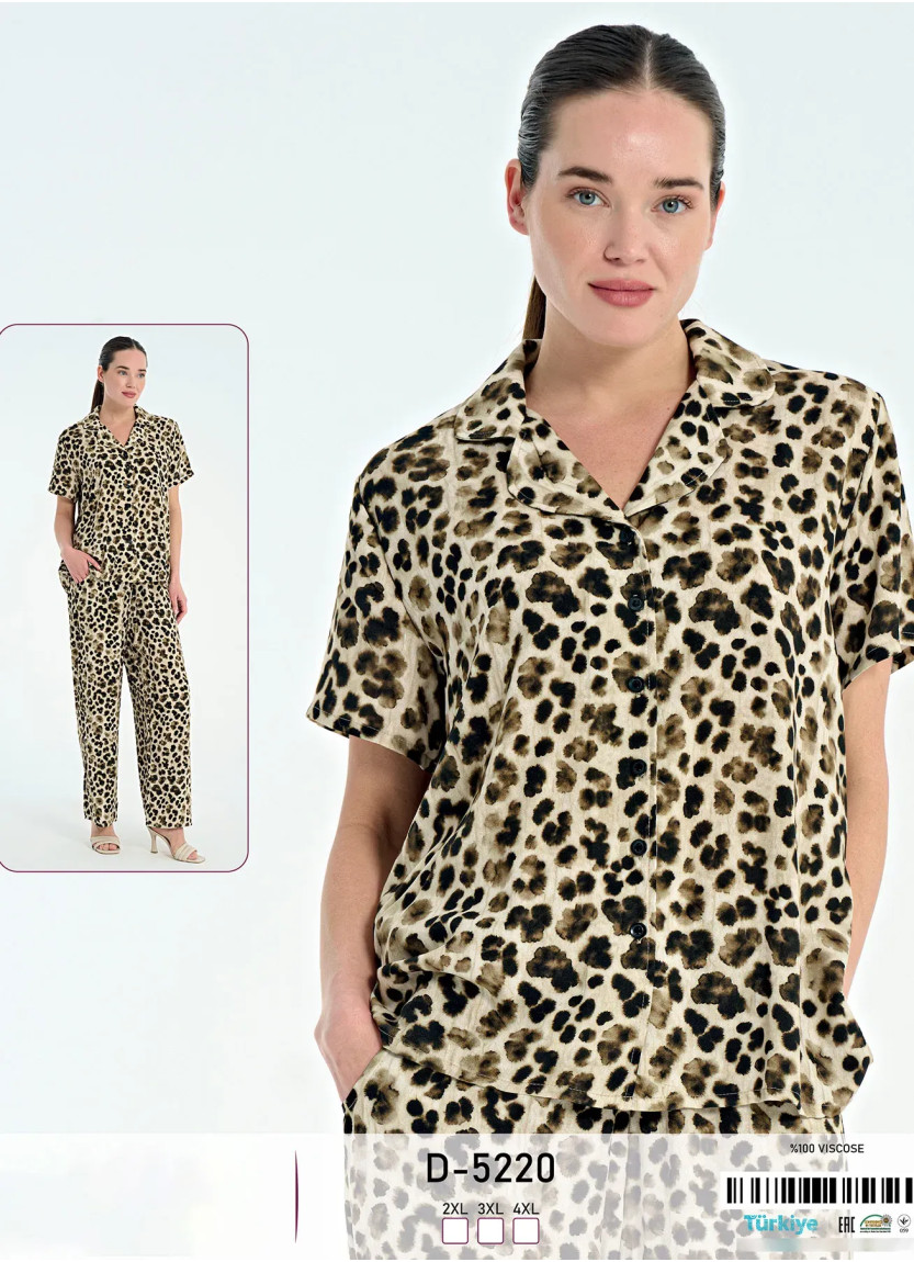 Caroline D-5220 Viscose Pants Homewear Set (2XL+3XL+4XL) — factory-direct from Turkey