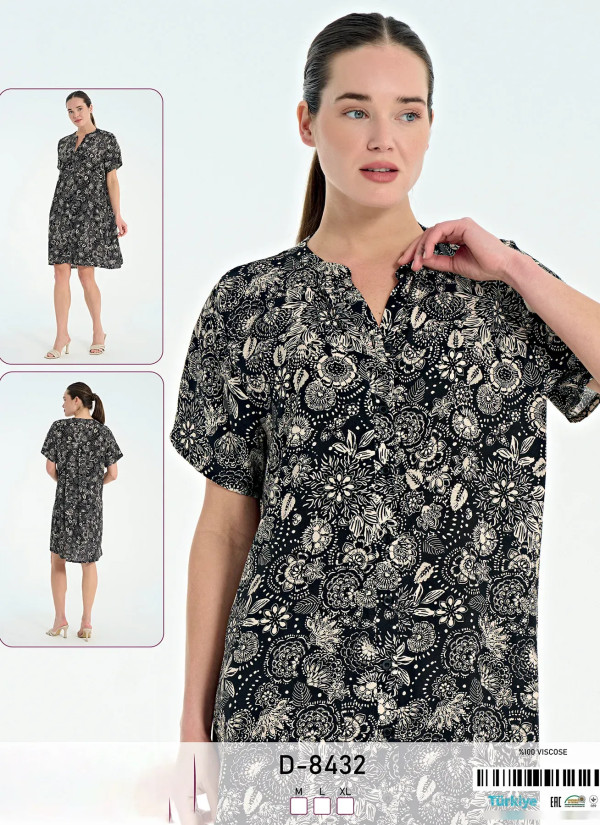 Caroline D-8432 Viscose Dress (M+L+XL) — direct Turkish factory supply