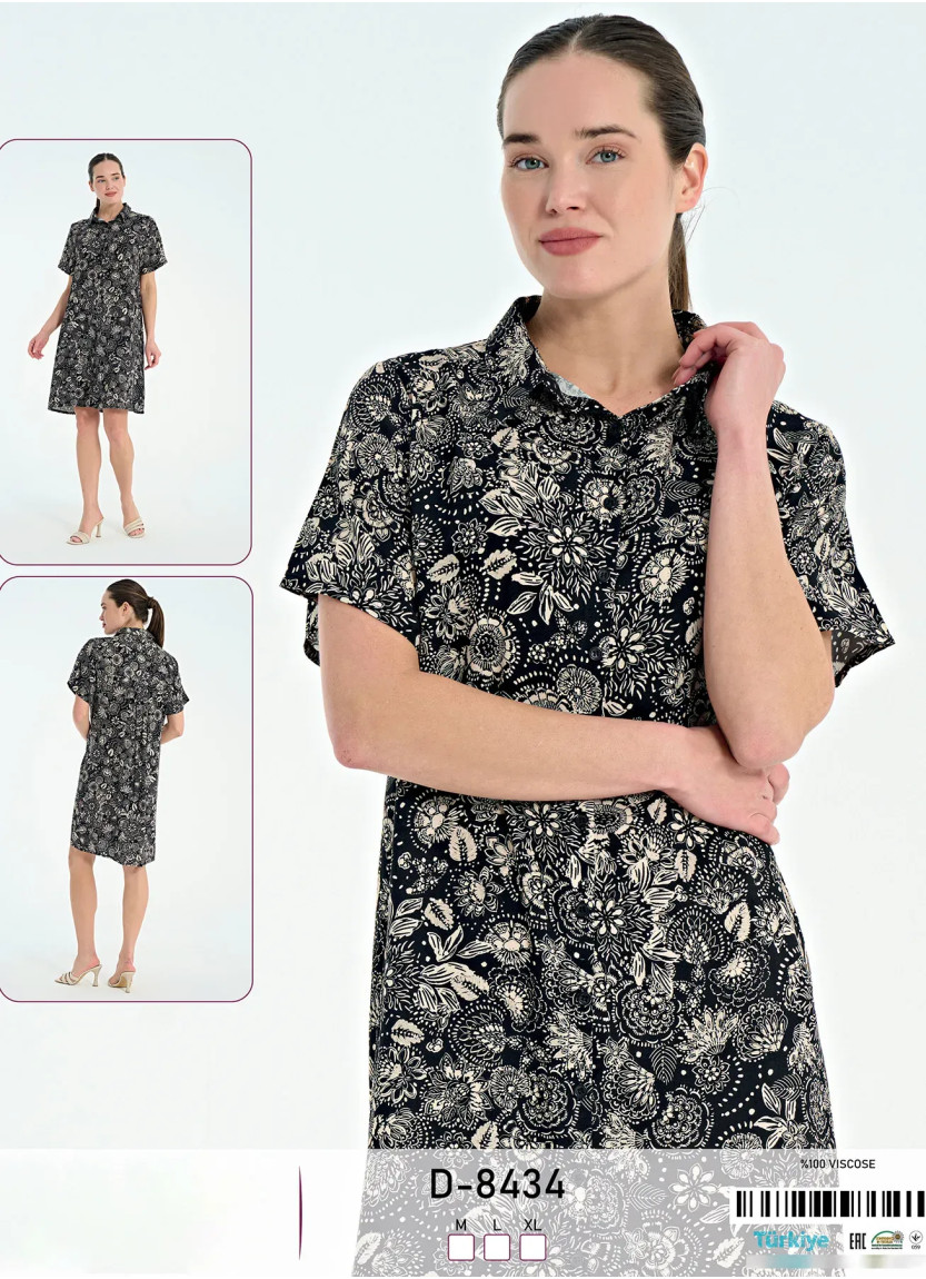 Caroline D-8434 Viscose Dress (M+L+XL) — factory-direct from Turkey