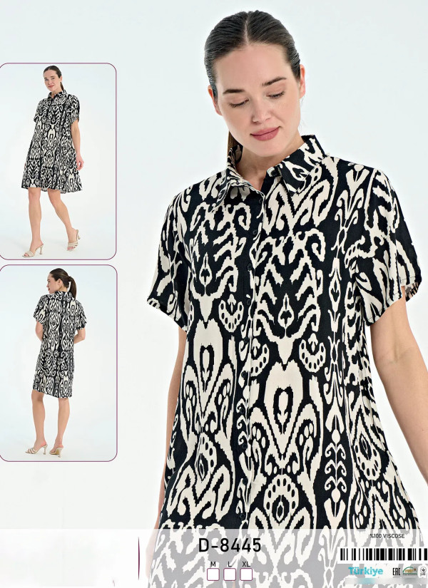 Caroline D-8445 Viscose Dress (M+L+XL) — direct Turkish factory supply