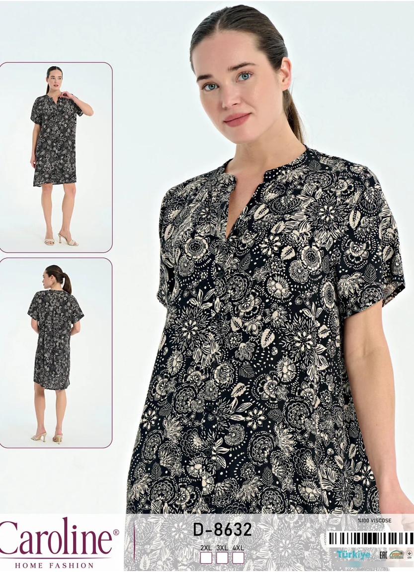 Caroline D-8632 Viscose Dress (2XL+3XL+4XL) — factory-direct from Turkey