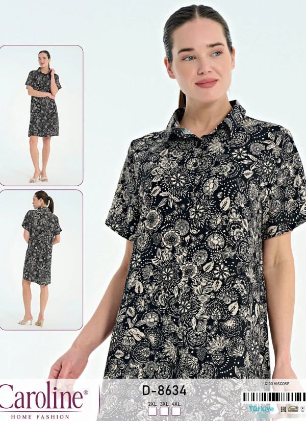 Caroline D-8634 Viscose Dress (2XL+3XL+4XL) — direct Turkish factory supply