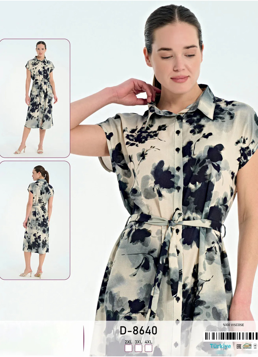 Caroline D-8640 Viscose Dress (2XL+3XL+4XL) — Turkish textile wholesale