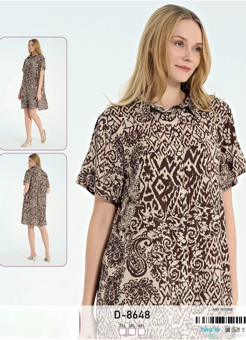 Caroline D-8648 Viscose Dress (2XL+3XL+4XL) — direct Turkish factory supply