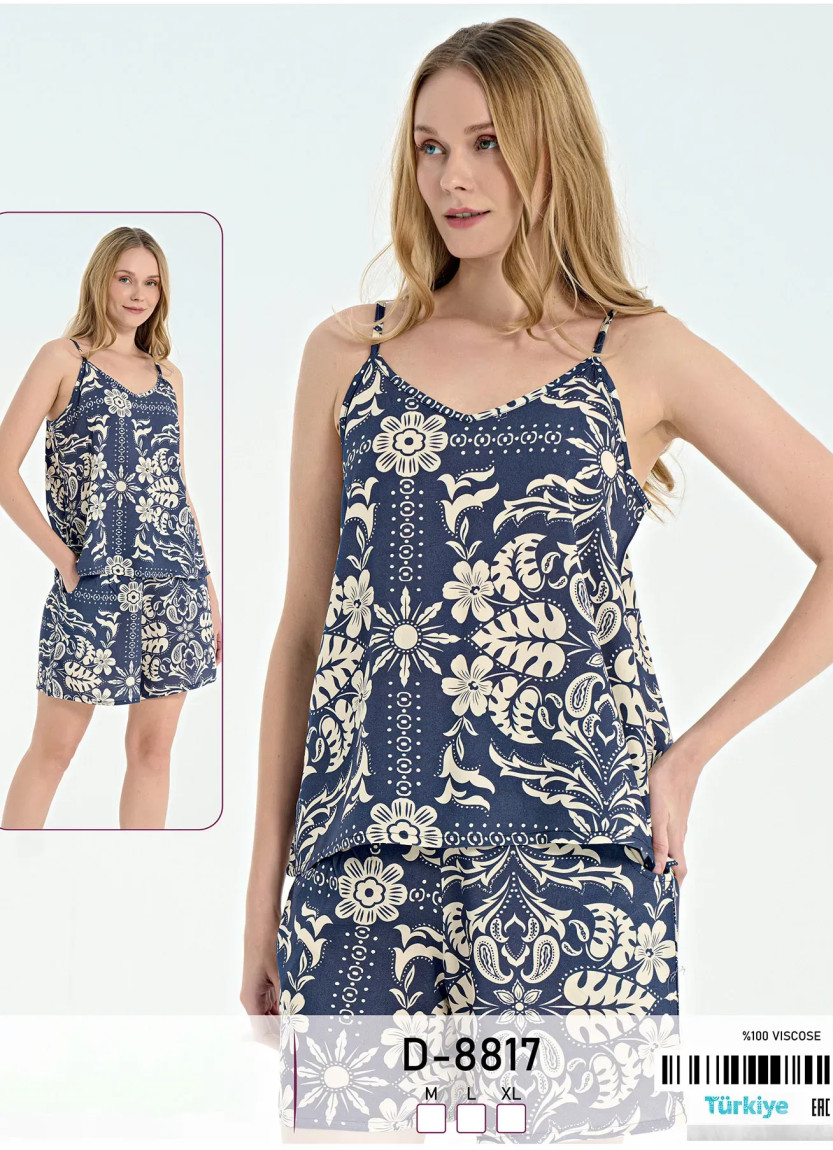 Женский Комплект с Шортами Вискоза (M+L+XL) Caroline D-8817 — купить оптом из Турции