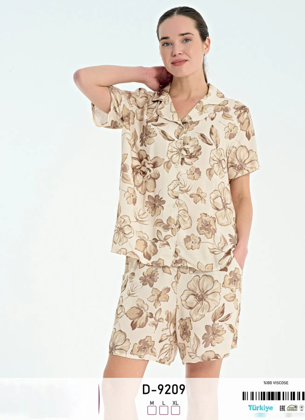 Caroline D-9209 Viscose Shorts Homewear Set (M+L+XL) — wholesale from Turkey
