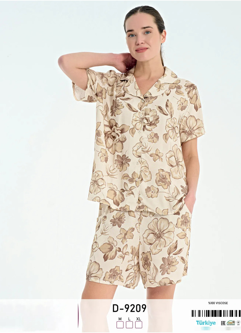 Caroline D-9209 Viscose Shorts Homewear Set (M+L+XL) — wholesale from Turkey