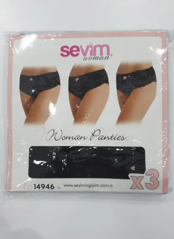 Sevim 14946 V1 Lace 3-Pack Women's Briefs — Turkish textile wholesale 2