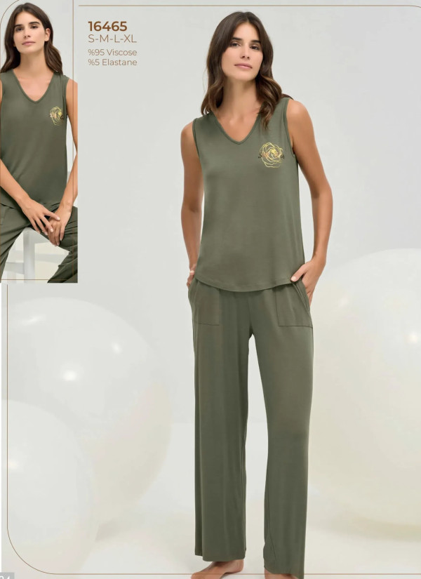 Sevim 16465 Viscose Pants Homewear Set (S+M+L+XL) — Turkish textile wholesale