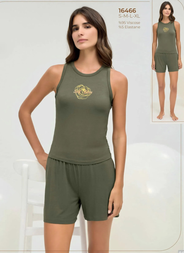 Sevim 16466 Viscose Shorts Homewear Set (S+M+L+XL) — direct Turkish factory supply