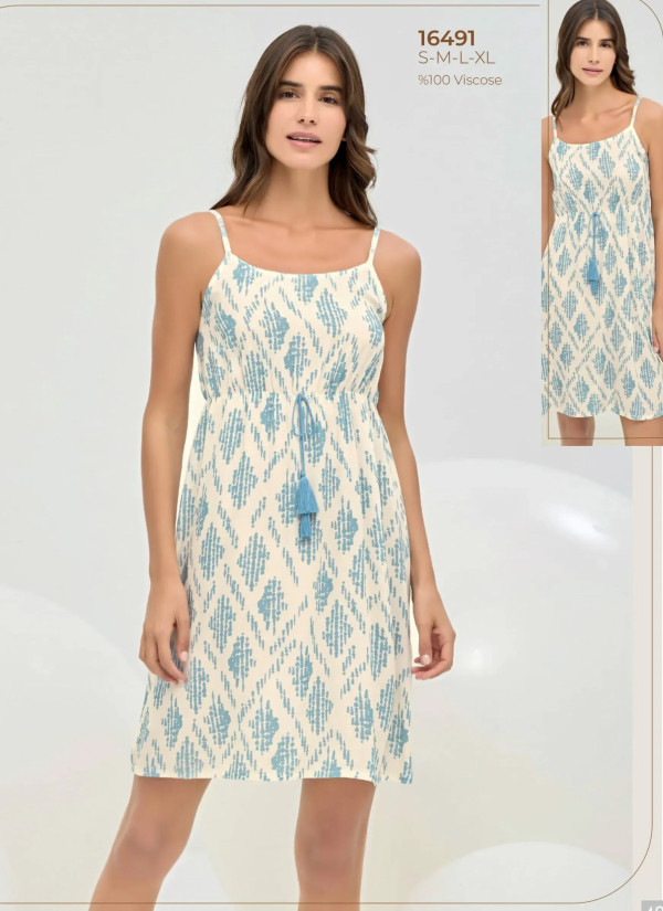 Sevim 16491 Viscose Nightdress (S+M+L+XL) — wholesale from Turkey