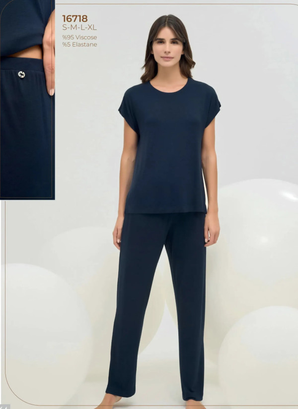 Sevim 16718 Viscose Pants Homewear Set (S+M+L+XL) — wholesale from Turkey