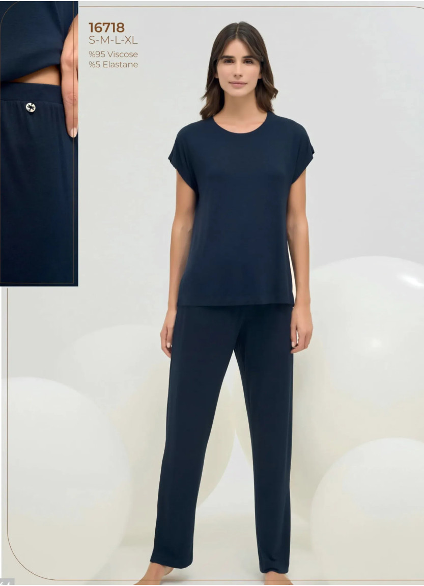 Sevim 16718 Viscose Pants Homewear Set (S+M+L+XL) — wholesale from Turkey