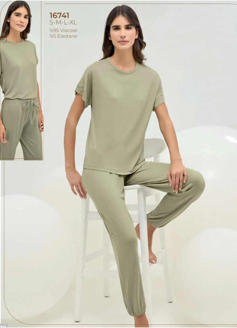 Sevim 16741 Viscose Pants Homewear Set (S+M+L+XL) — direct Turkish factory supply