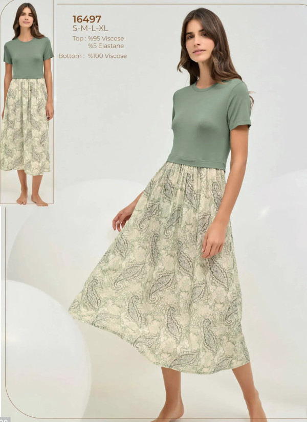 Sevim 16497 Viscose Dress (S+M+L+XL) — Turkish textile wholesale