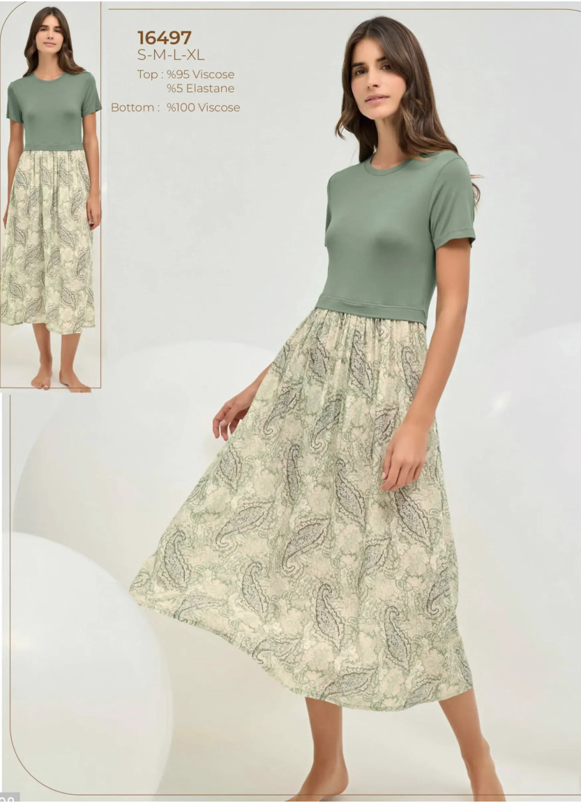 Женская Юбка с Топиком из Вискозы (S+M+L+XL) Sevim 16497 — турецкий текстиль оптом