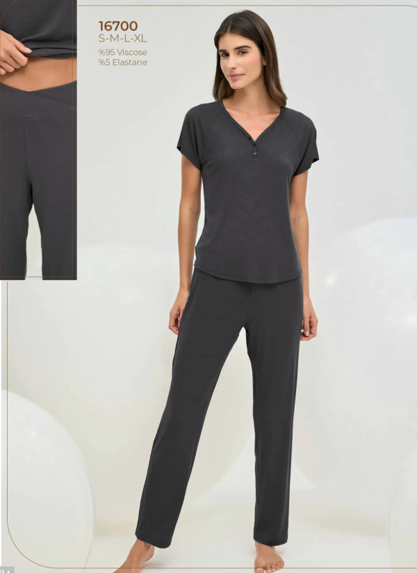Sevim 16700 Viscose Pants Homewear Set (S+M+L+XL) — wholesale from Turkey