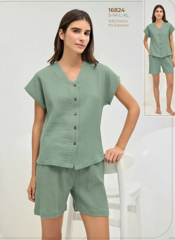 Sevim 16824 Shorts Homewear Set (S+M+L+XL) — Turkish textile wholesale