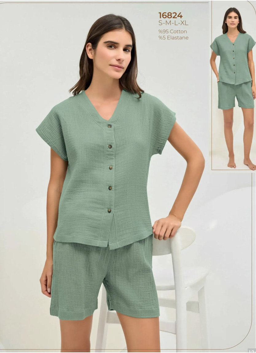 Sevim 16824 Shorts Homewear Set (S+M+L+XL) — Turkish textile wholesale