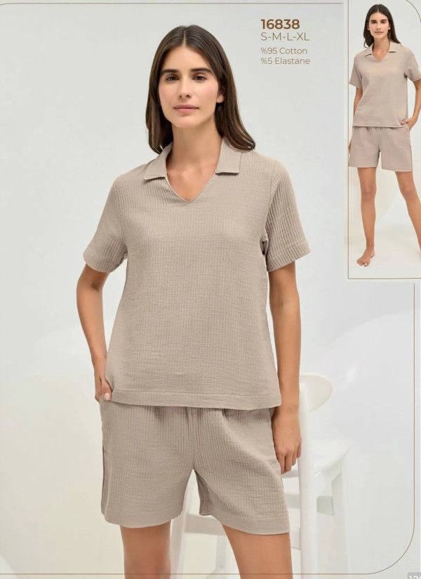 Sevim 16838 Shorts Homewear Set (S+M+L+XL) — wholesale from Turkey
