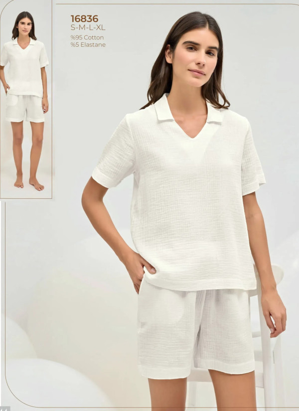 Sevim 16836 Shorts Homewear Set (S+M+L+XL) — direct Turkish factory supply