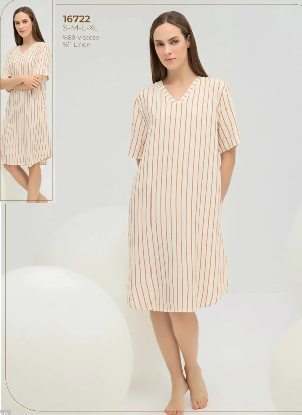 Sevim 16722 Viscose Nightdress (S+M+L+XL) — Turkish textile wholesale