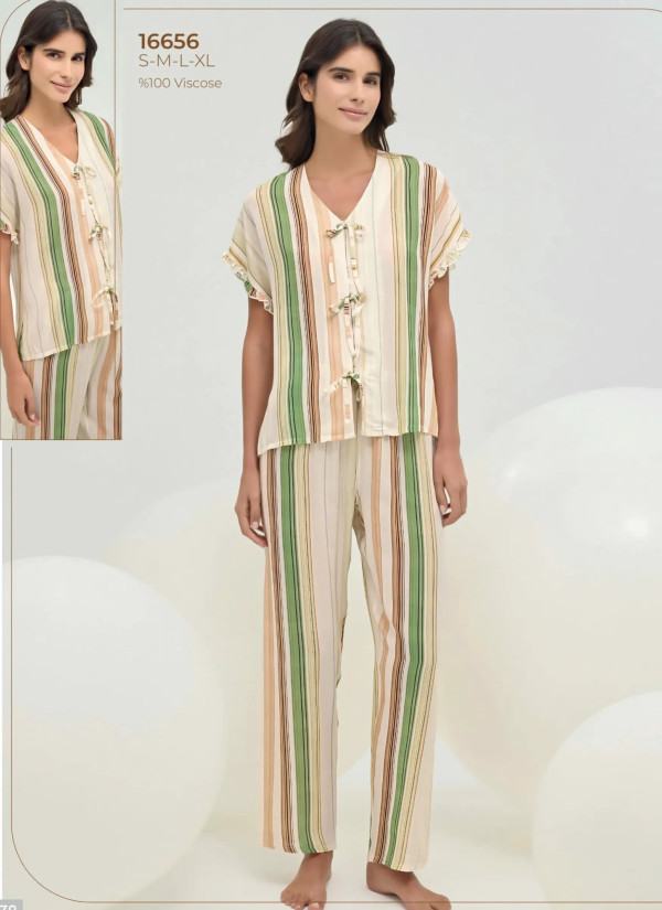 Sevim 16656 Viscose Pants Homewear Set (S+M+L+XL) — Turkish textile wholesale