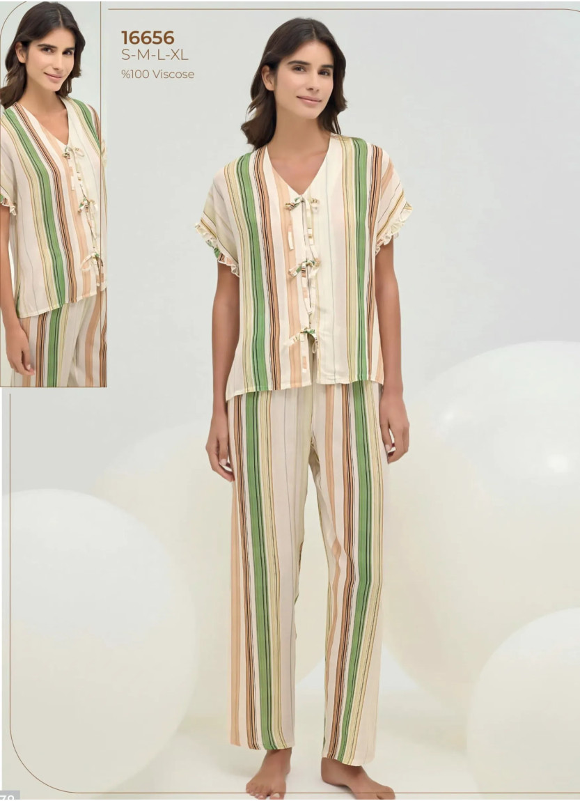 Sevim 16656 Viscose Pants Homewear Set (S+M+L+XL) — Turkish textile wholesale
