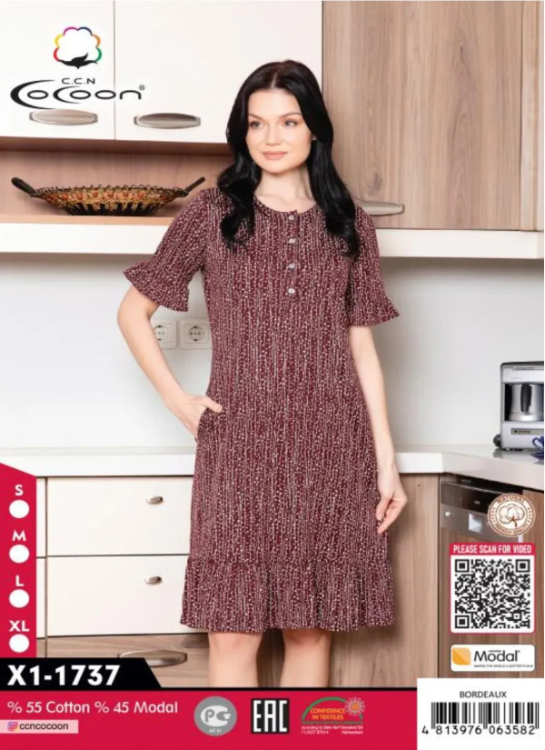 CCNX1-1737_BOX Modal Dress (S+M+L+XL) — wholesale from Turkey
