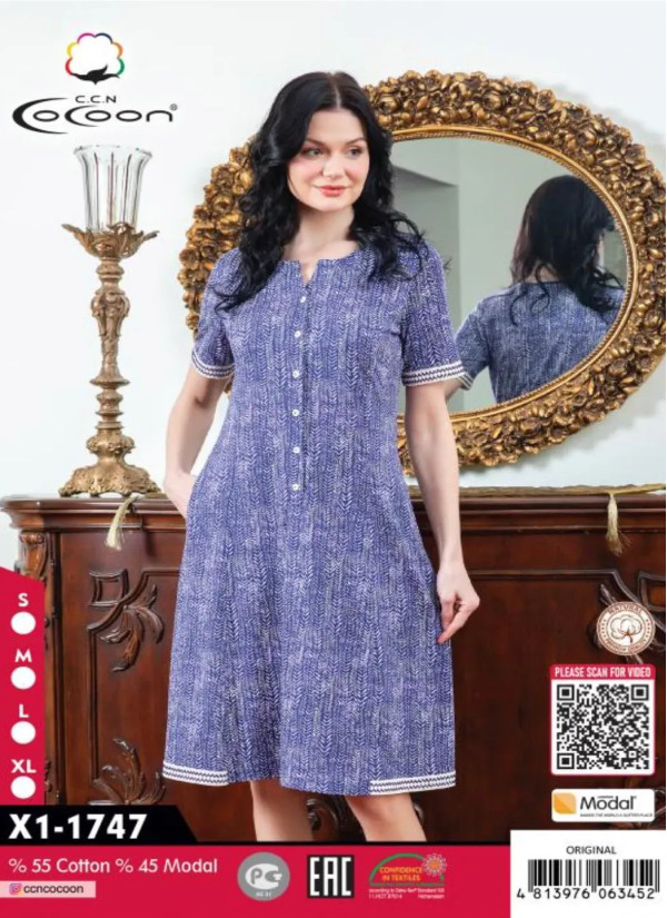 CCNX1-1747_ORI Modal Women's Robe (S+M+L+XL) — Turkish textile wholesale