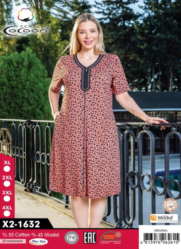 CCNX2-1632_ORI Modal Women's Robe (XL+2XL+3XL+4XL) — wholesale from Turkey