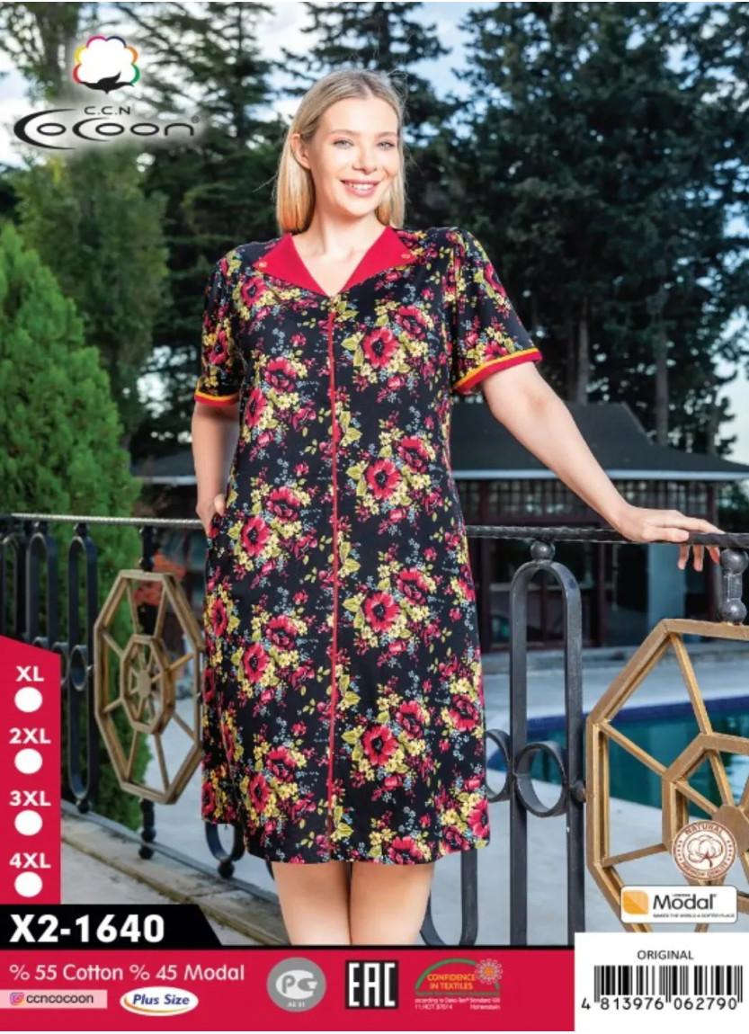 CCNX2-1640_ORI Modal Women's Robe (XL+2XL+3XL+4XL) — direct Turkish factory supply