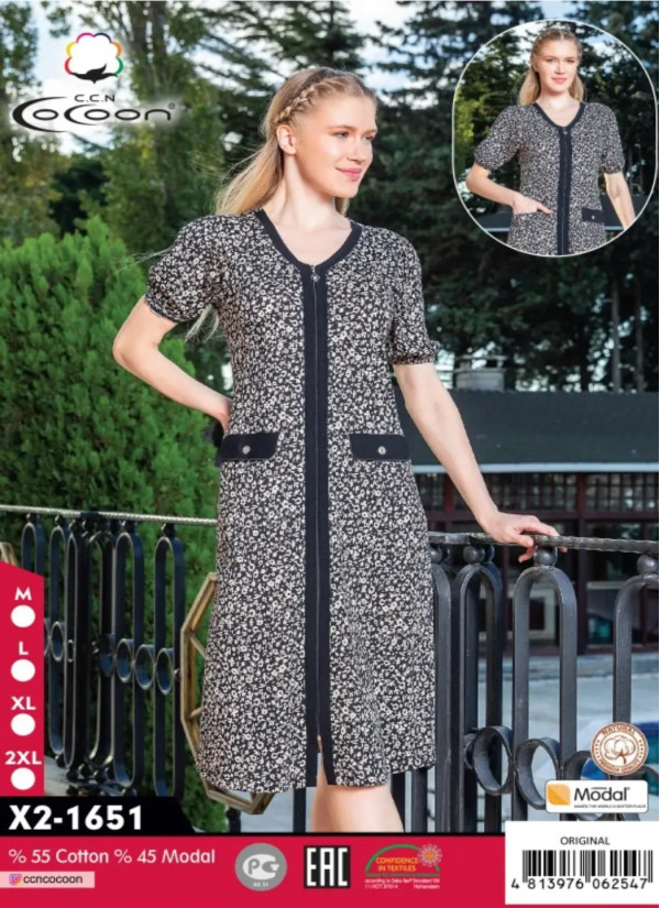 CCNX2-1651_ORI Modal Women's Robe (M+L+XL+2XL) — wholesale from Turkey