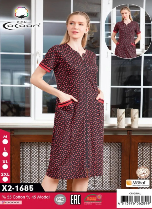CCNX2-1685_ORI Modal Women's Robe (M+L+XL+2XL) — direct Turkish factory supply