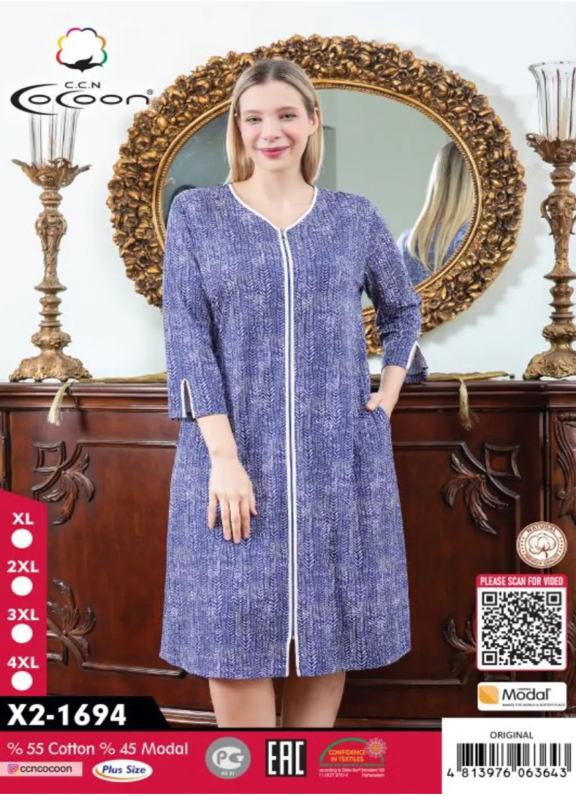 CCNX2-1694_ORI Modal Women's Robe (XL+2XL+3XL+4XL) — Turkish textile wholesale