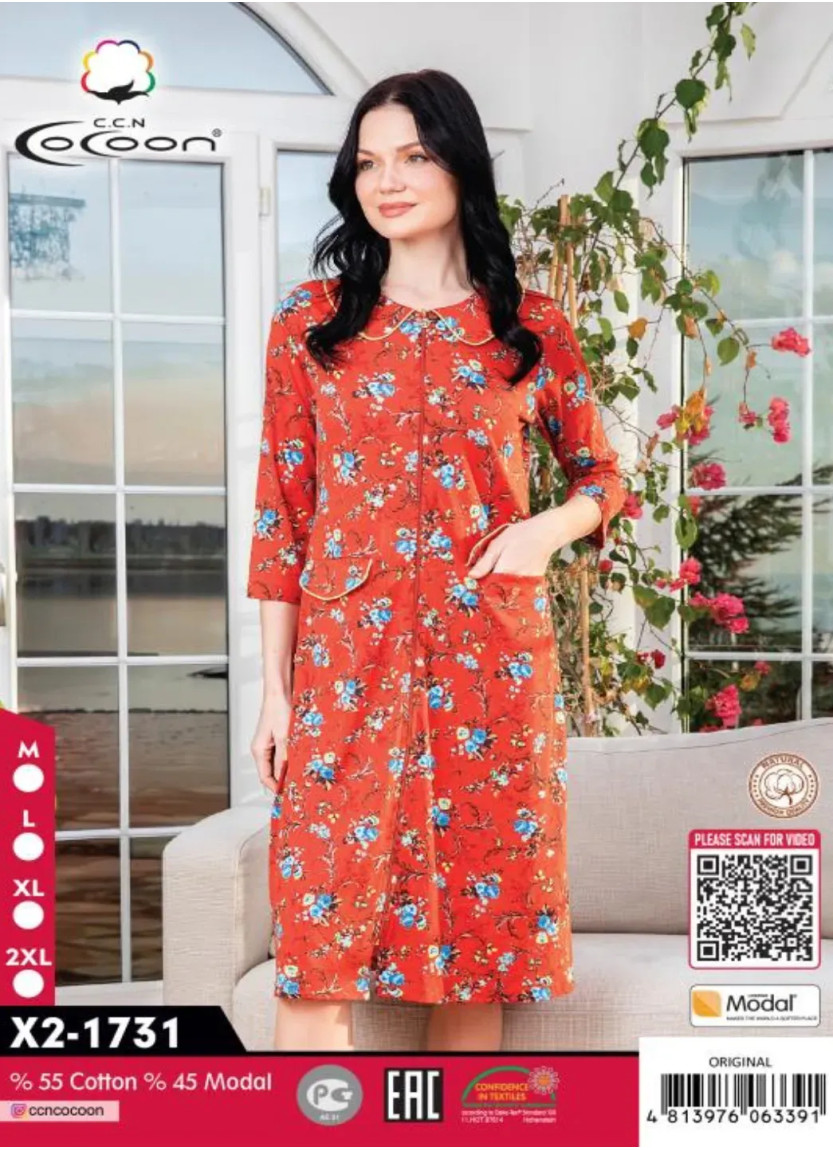 CCNX2-1731_ORI Modal Women's Robe (M+L+XL+2XL) — direct Turkish factory supply