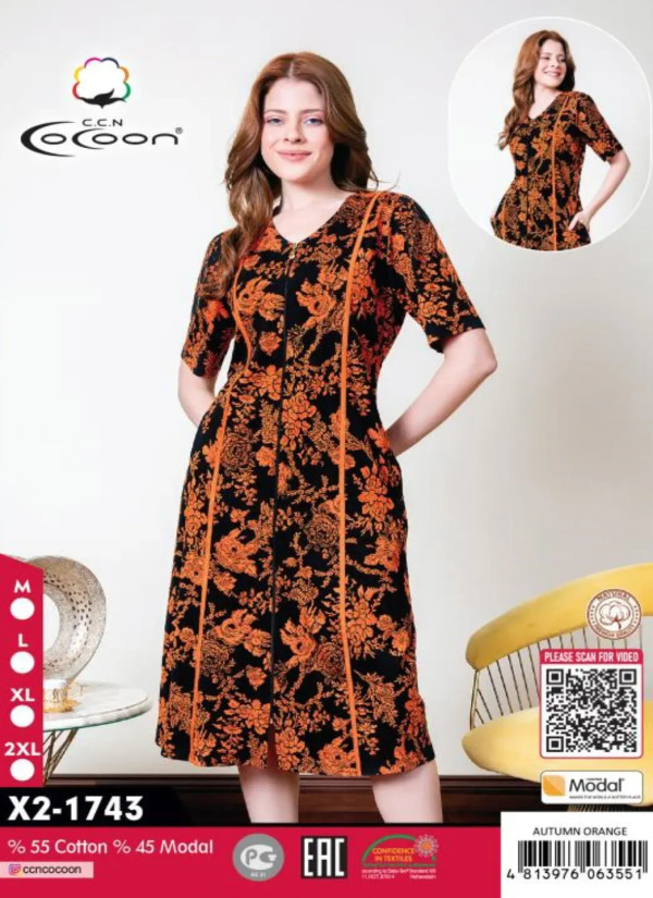 CCNX2-1743_ATO Modal Women's Robe (M+L+XL+2XL) — factory-direct from Turkey