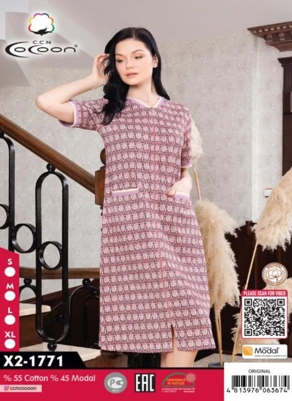 CCNX2-1771_ORI Modal Women's Robe (S+M+L+XL) — factory-direct from Turkey