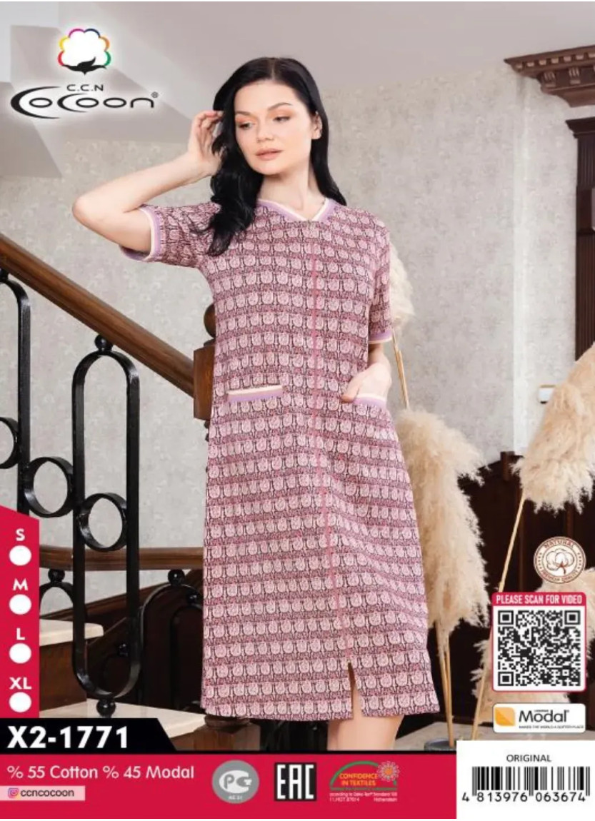 CCNX2-1771_ORI Modal Women's Robe (S+M+L+XL) — factory-direct from Turkey
