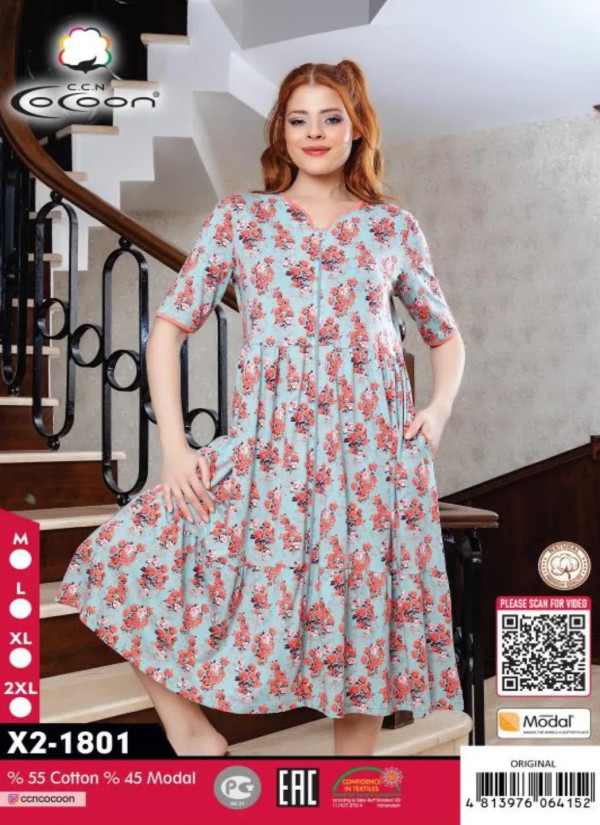CCNX2-1801_ORI Modal Women's Robe (M+L+XL+2XL) — wholesale from Turkey