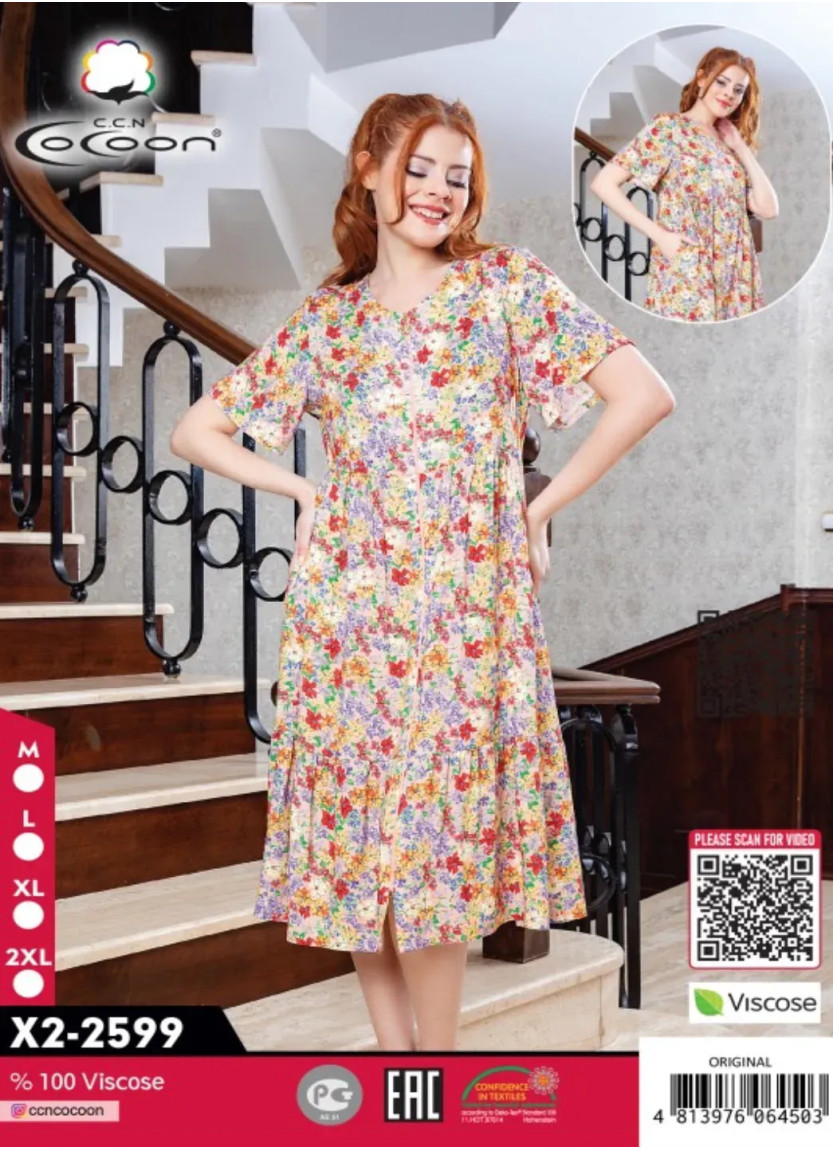CCNX2-2599_ORI Viscose Dress (M+L+XL+2XL) — wholesale from Turkey