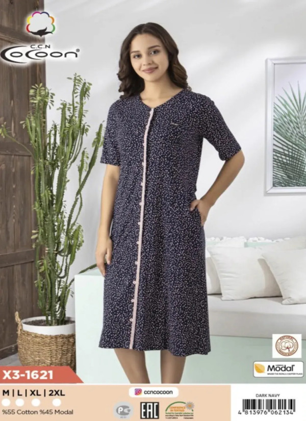 CCNX3-1621_DRN Modal Women's Robe (M+L+XL+2XL) — Turkish textile wholesale