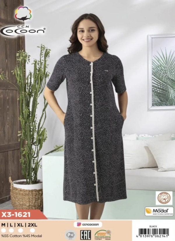 CCNX3-1621_SYH Modal Women's Robe (M+L+XL+2XL) — direct Turkish factory supply