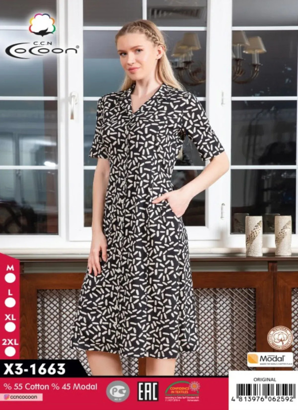 CCNX3-1663_ORI Modal Women's Robe (M+L+XL+2XL) — direct Turkish factory supply