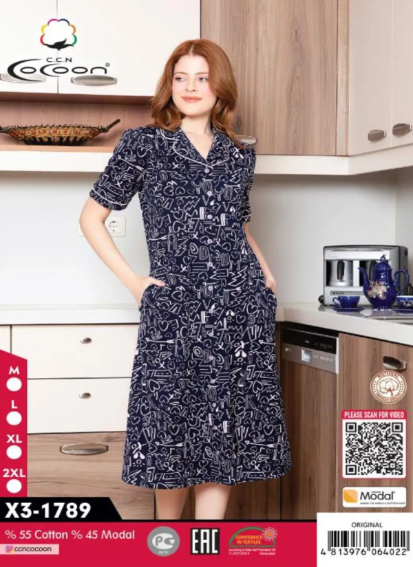 CCNX3-1789_ORI Modal Women's Robe (M+L+XL+2XL) — direct Turkish factory supply