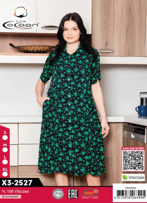 CCNX3-2527_ORI Viscose Dress (S+M+L+XL) — direct Turkish factory supply