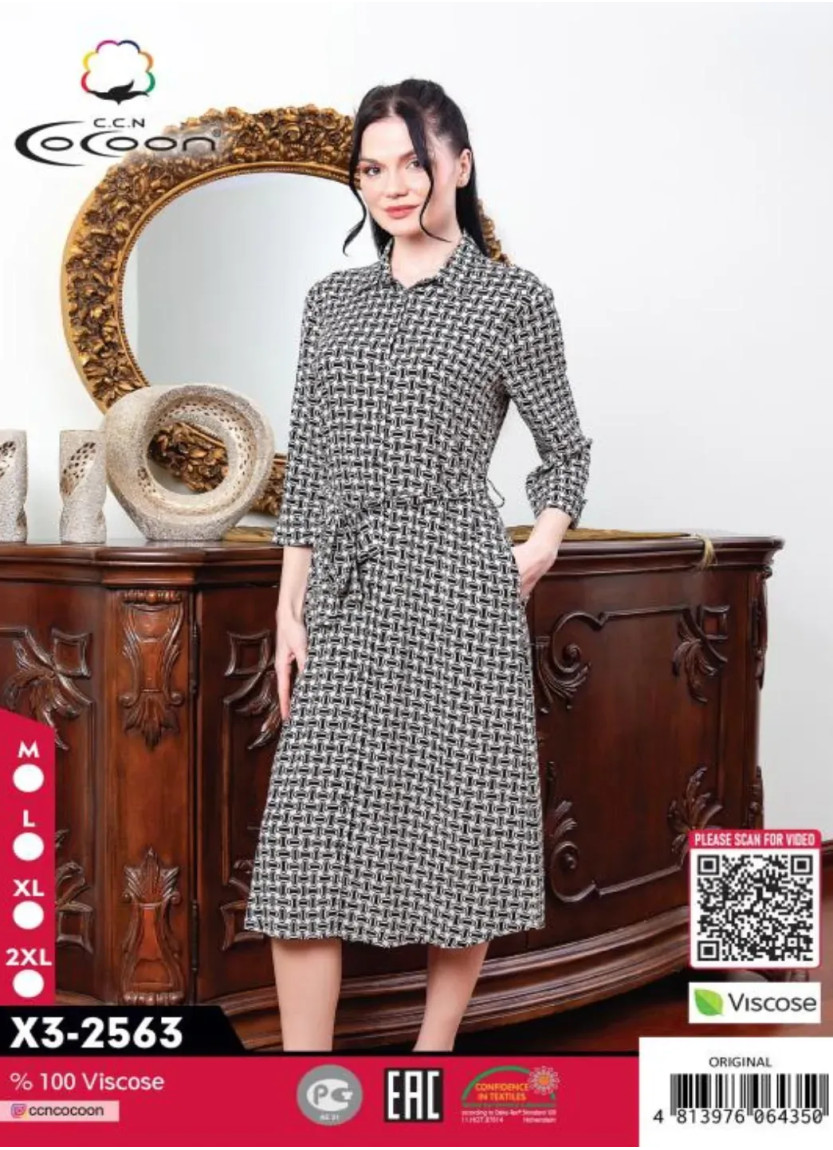 CCNX3-2563_ORI Viscose Dress (M+L+XL+2XL) — factory-direct from Turkey