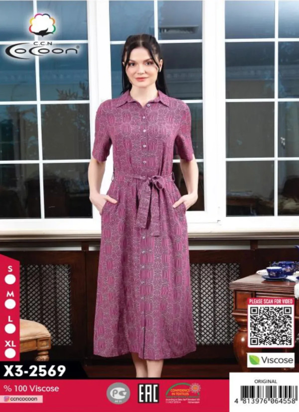 CCNX3-2569_ORI Viscose Dress (S+M+L+XL) — direct Turkish factory supply