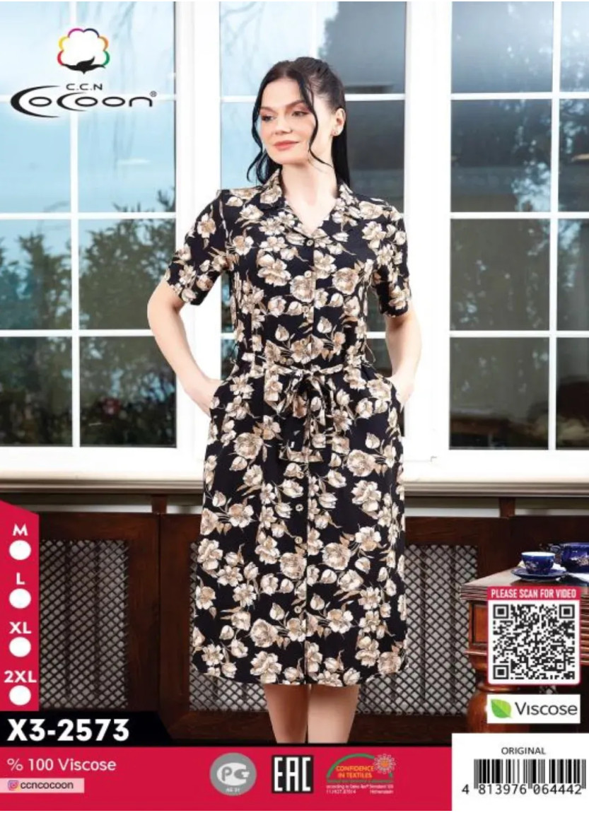 CCNX3-2573_ORI Viscose Dress (M+L+XL+2XL) — factory-direct from Turkey