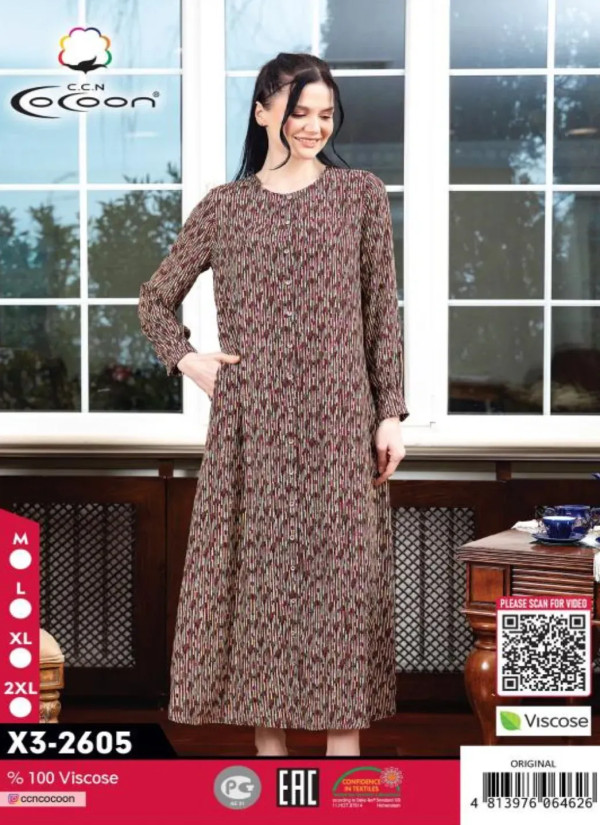 CCNX3-2605_ORI Viscose Dress (M+L+XL+2XL) — wholesale from Turkey